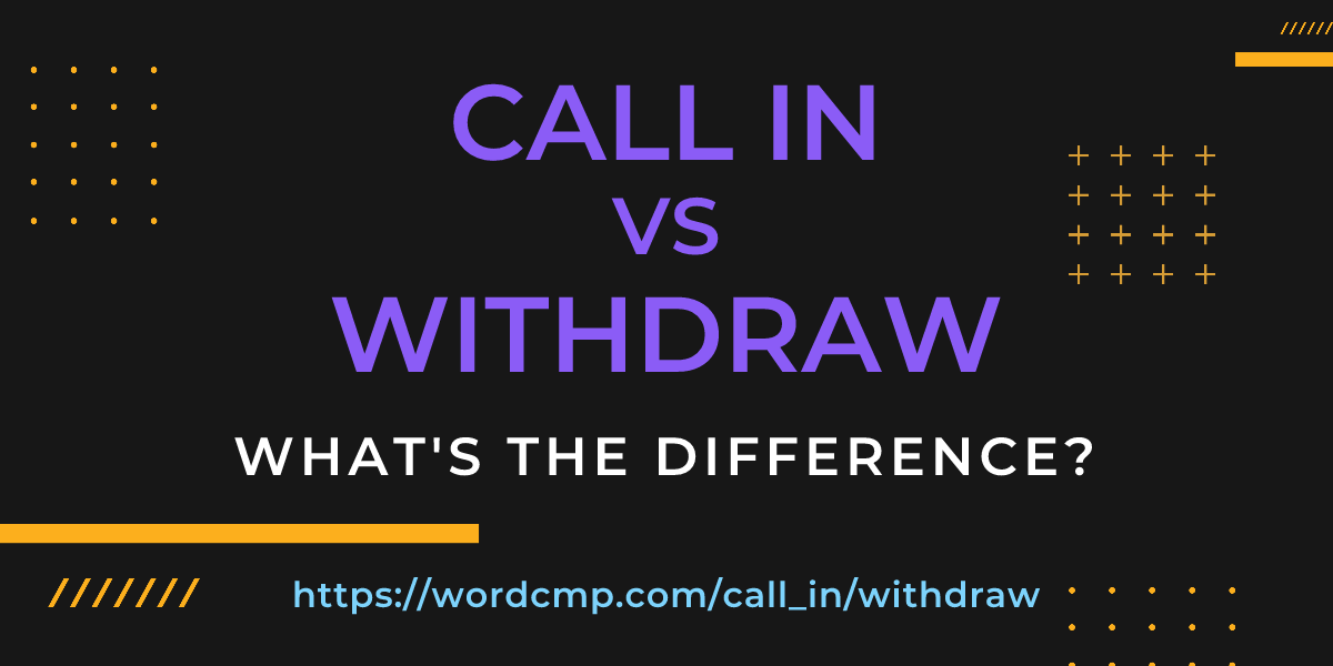 Difference between call in and withdraw