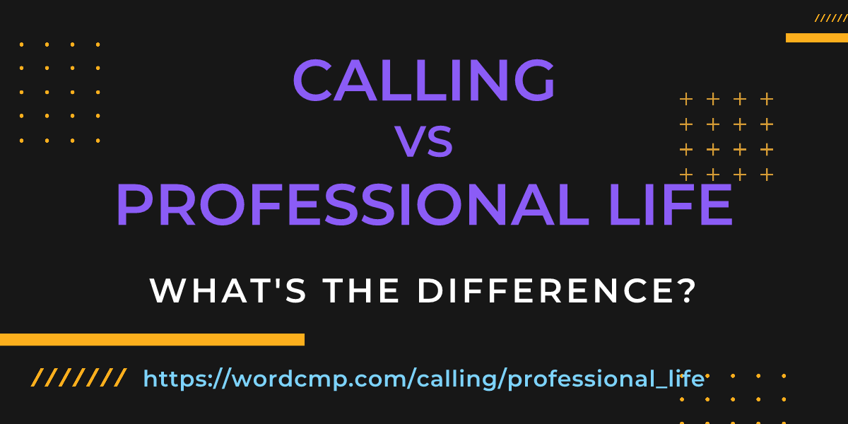 Difference between calling and professional life