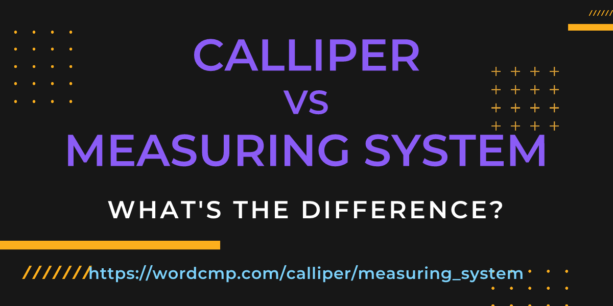 Difference between calliper and measuring system