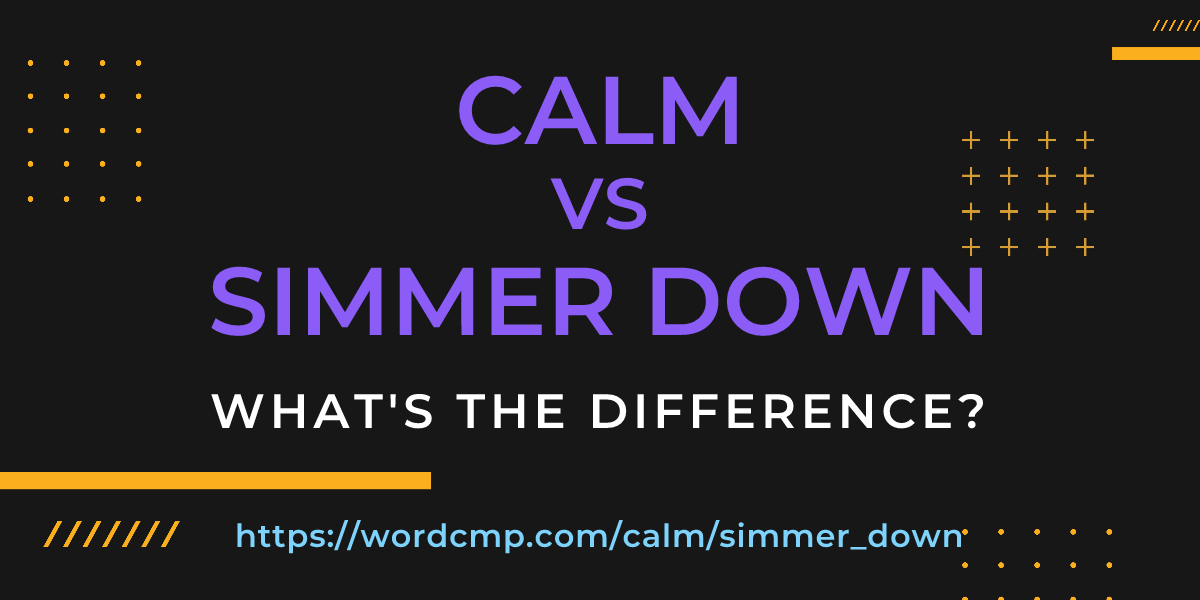 Difference between calm and simmer down