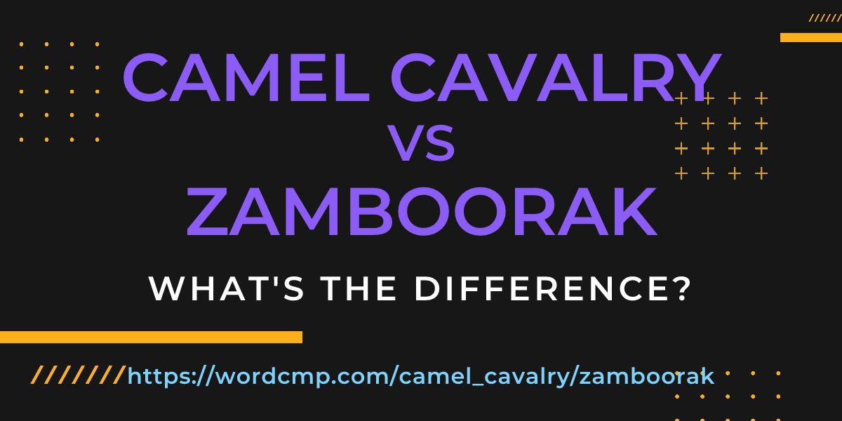 Difference between camel cavalry and zamboorak