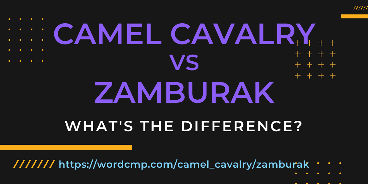 Difference between camel cavalry and zamburak