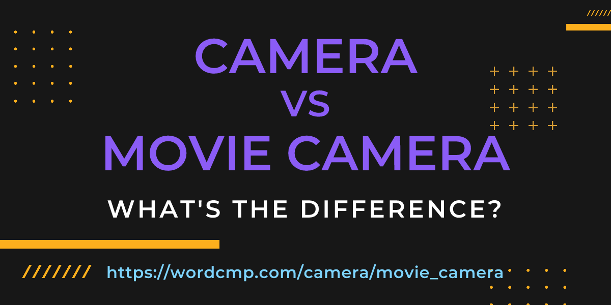 Difference between camera and movie camera