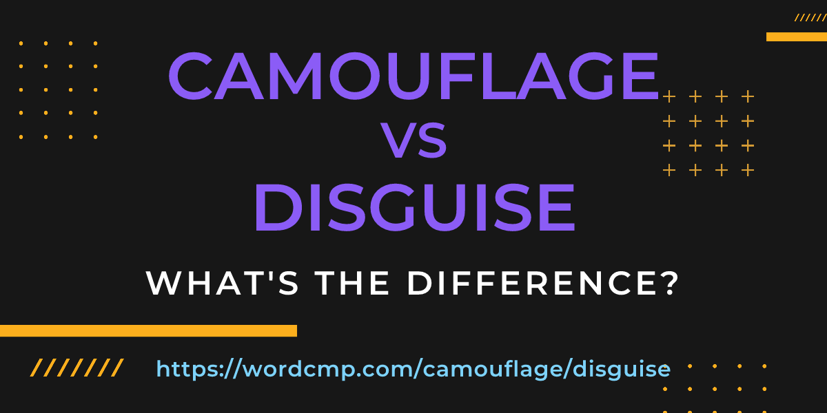 Difference between camouflage and disguise