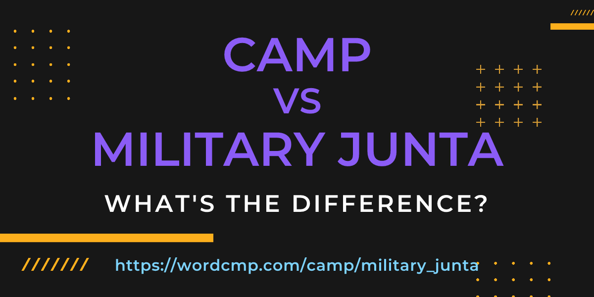 Difference between camp and military junta