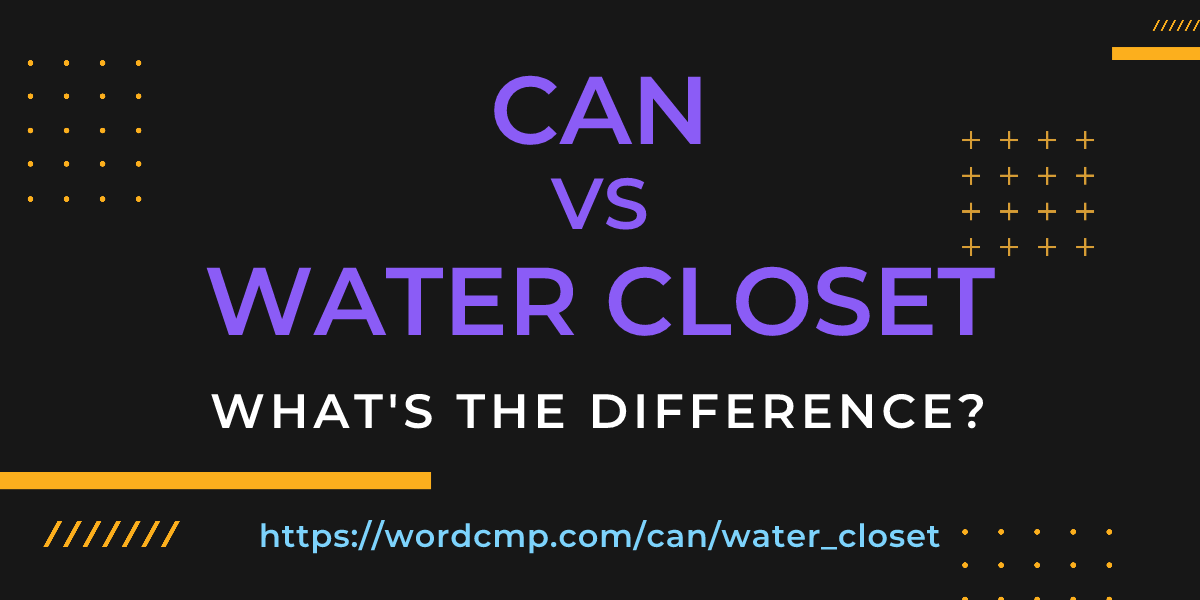 Difference between can and water closet
