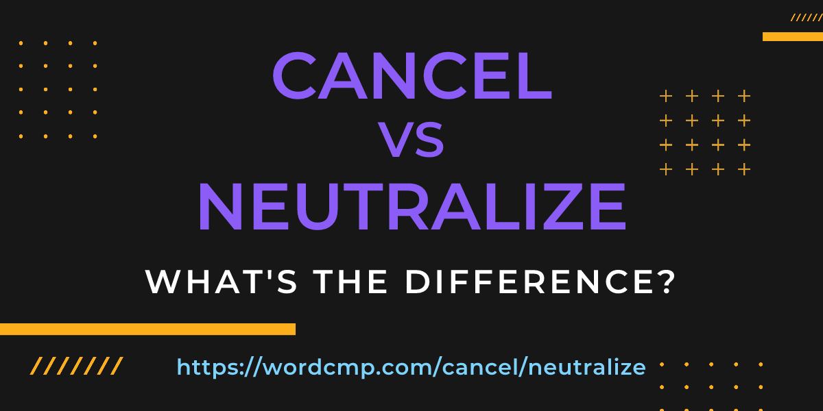 Difference between cancel and neutralize