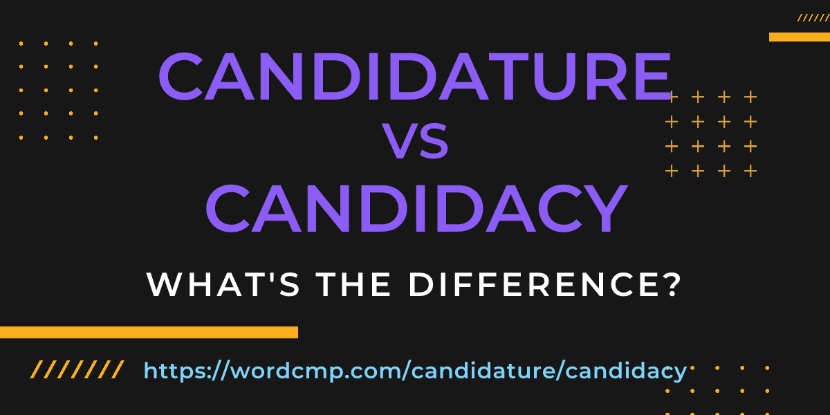 Difference between candidature and candidacy