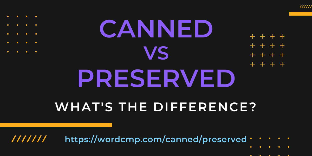 Difference between canned and preserved