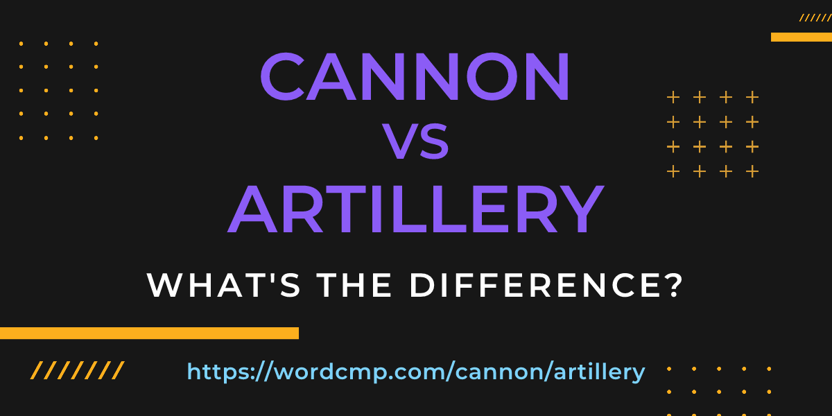 Difference between cannon and artillery