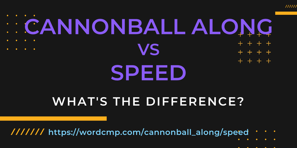 Difference between cannonball along and speed