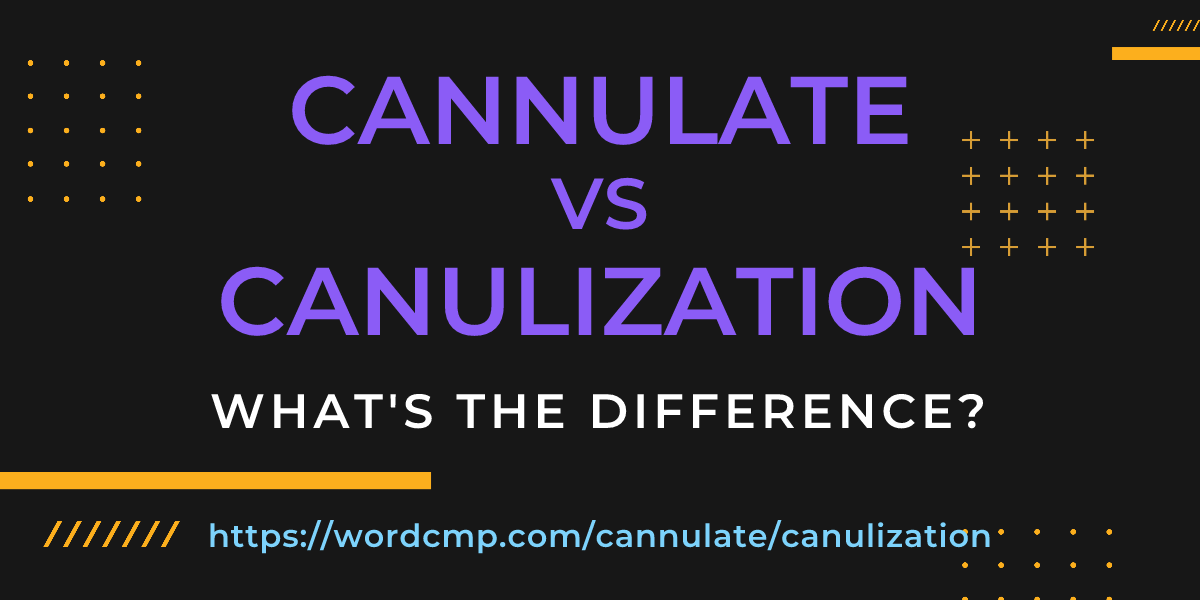 Difference between cannulate and canulization