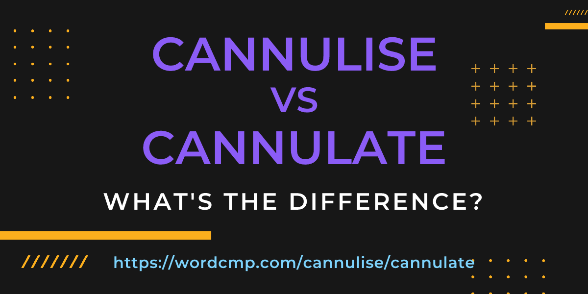 Difference between cannulise and cannulate