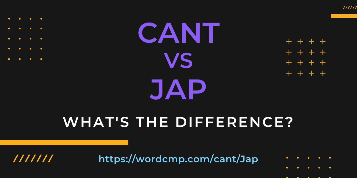 Difference between cant and Jap