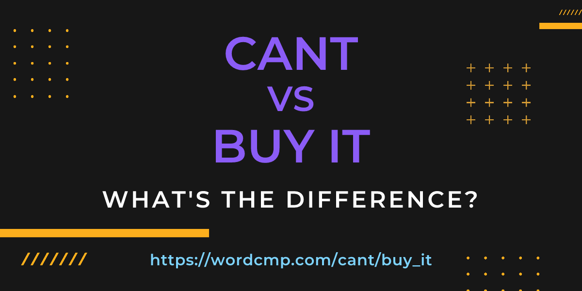 Difference between cant and buy it
