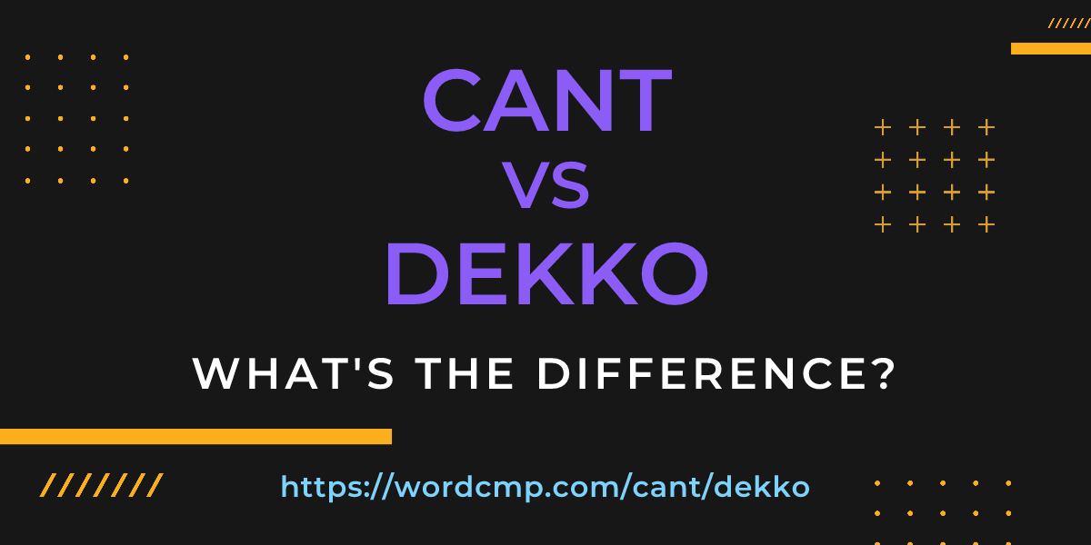 Difference between cant and dekko