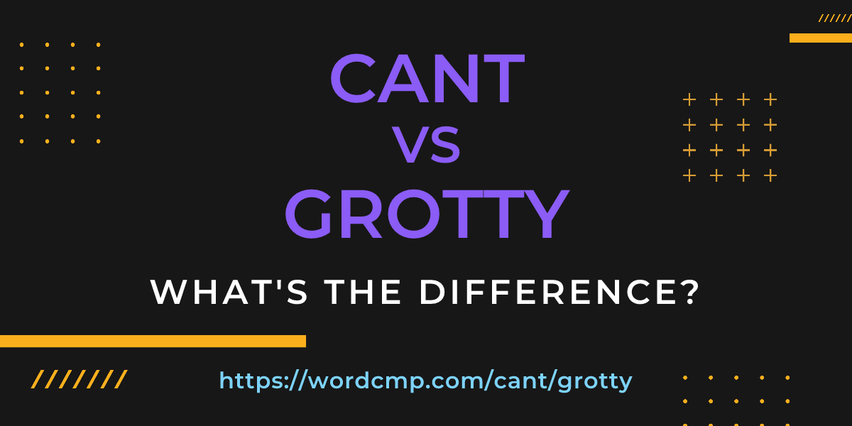 Difference between cant and grotty