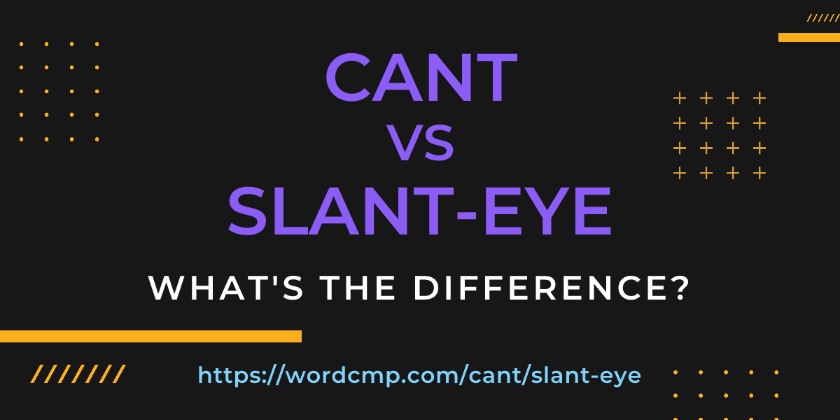 Difference between cant and slant-eye