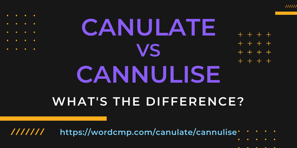 Difference between canulate and cannulise
