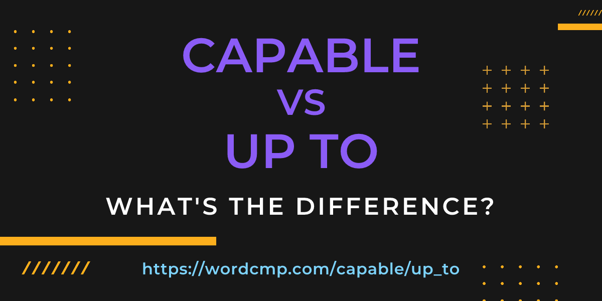 Difference between capable and up to