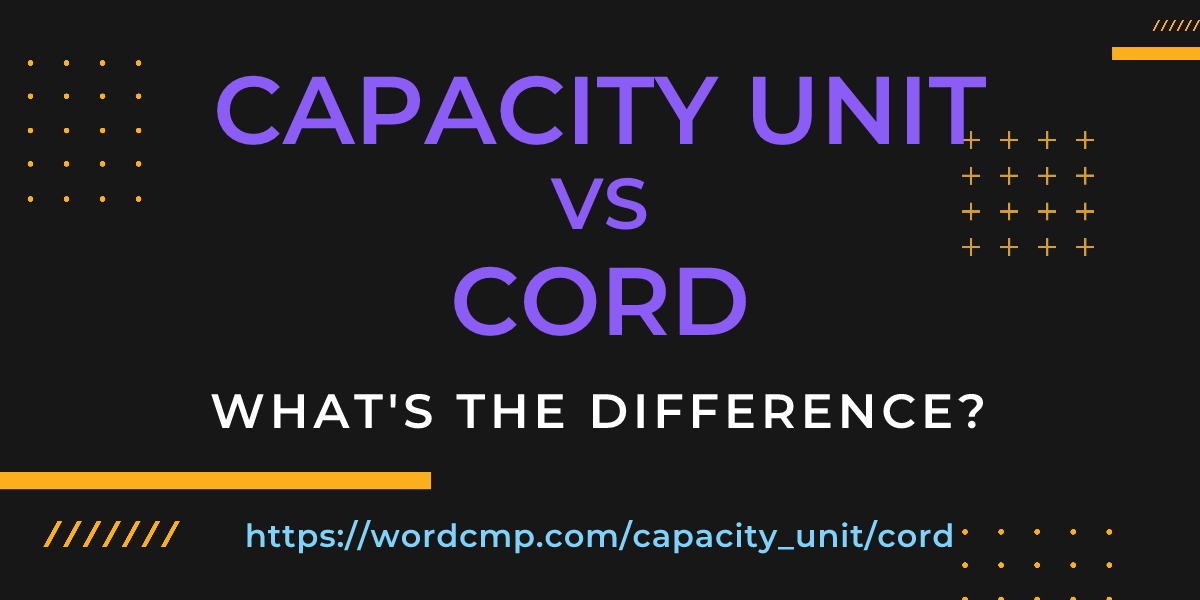 Difference between capacity unit and cord