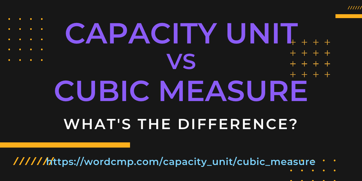 Difference between capacity unit and cubic measure