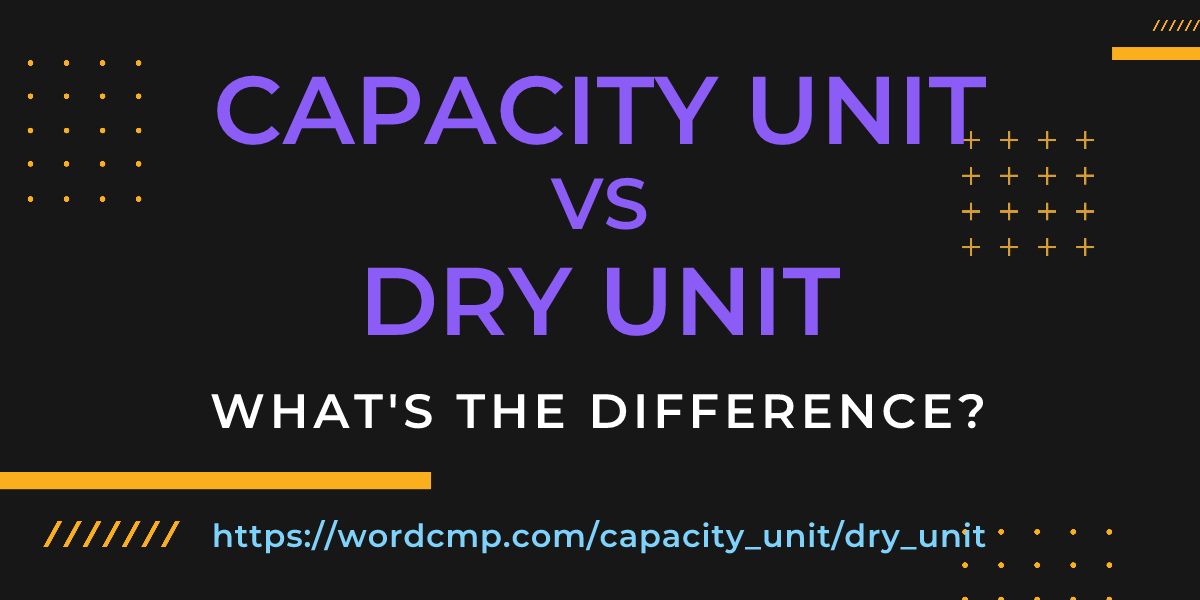 Difference between capacity unit and dry unit