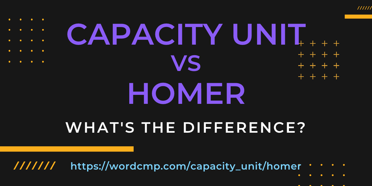 Difference between capacity unit and homer