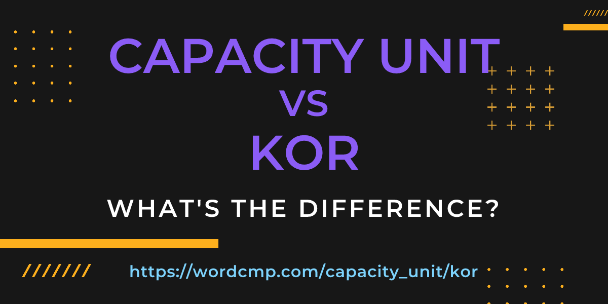 Difference between capacity unit and kor