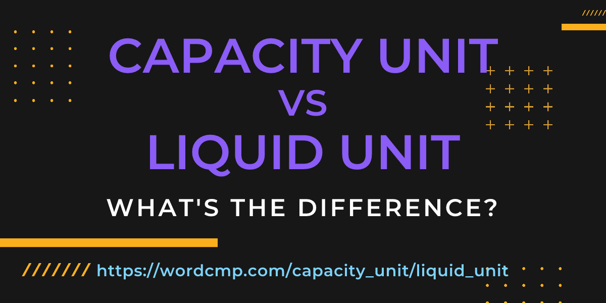 Difference between capacity unit and liquid unit