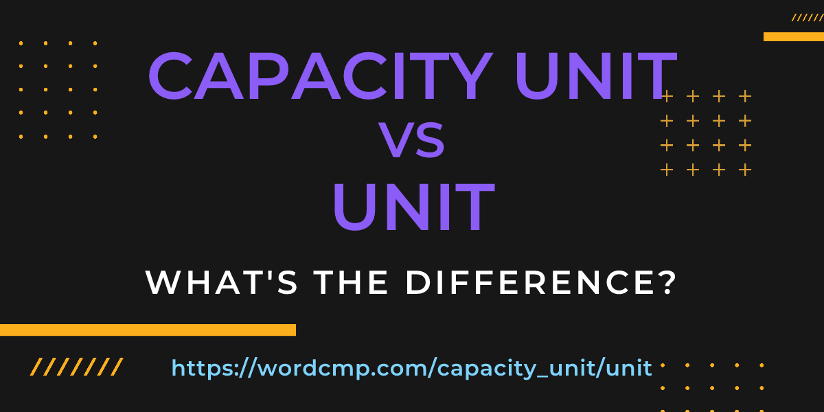 Difference between capacity unit and unit