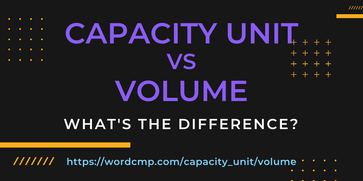 Difference between capacity unit and volume