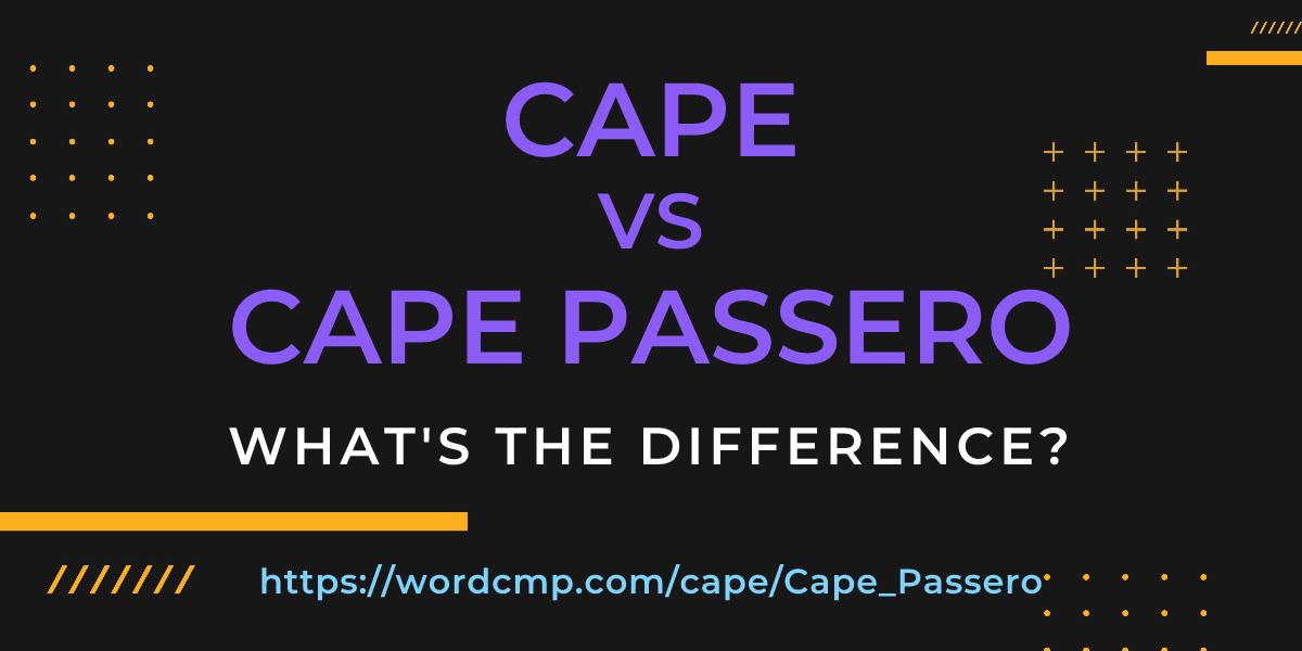 Difference between cape and Cape Passero