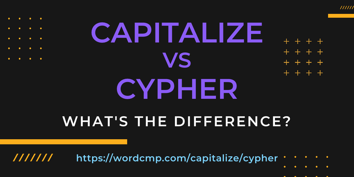Difference between capitalize and cypher