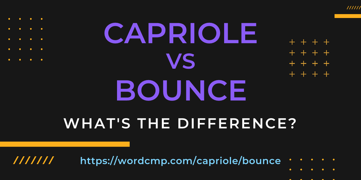 Difference between capriole and bounce