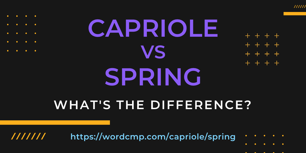 Difference between capriole and spring