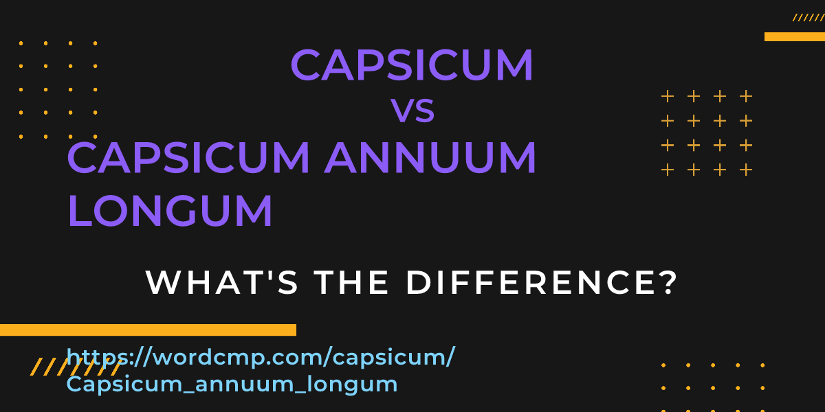 Difference between capsicum and Capsicum annuum longum