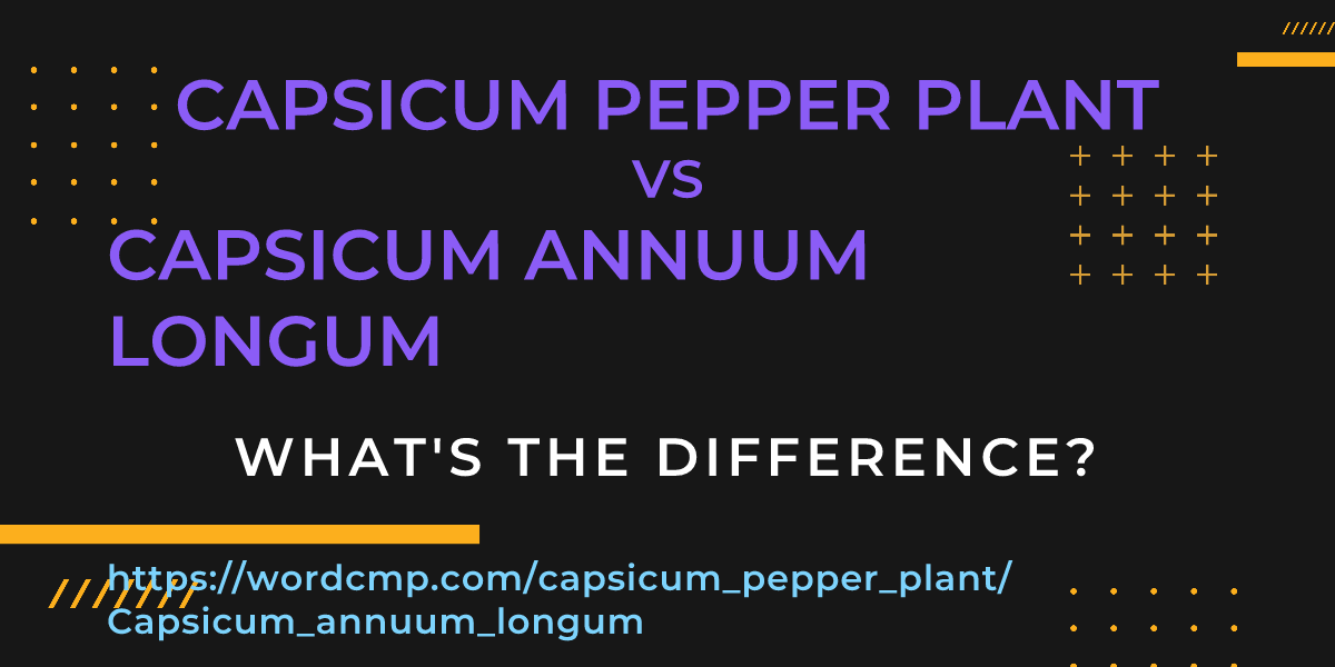 Difference between capsicum pepper plant and Capsicum annuum longum