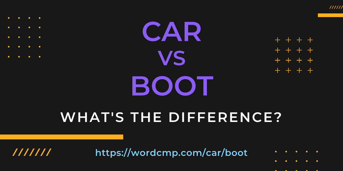 Difference between car and boot