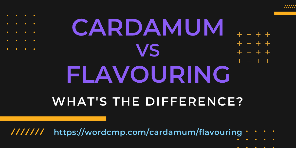 Difference between cardamum and flavouring