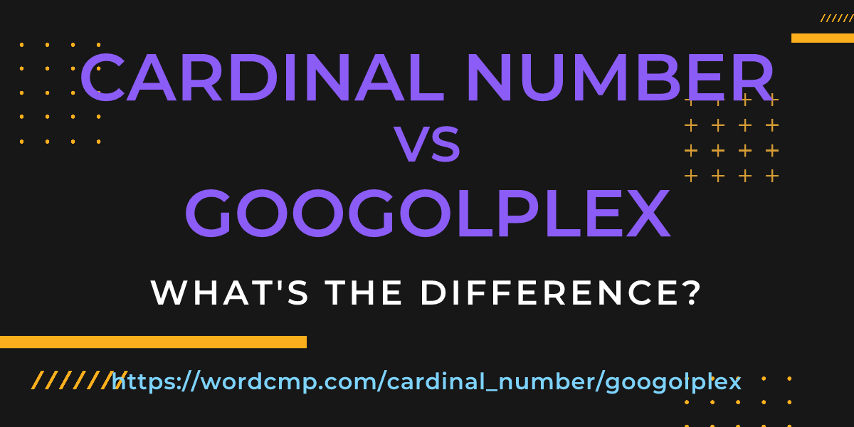 Difference between cardinal number and googolplex