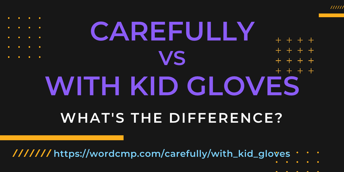 Difference between carefully and with kid gloves