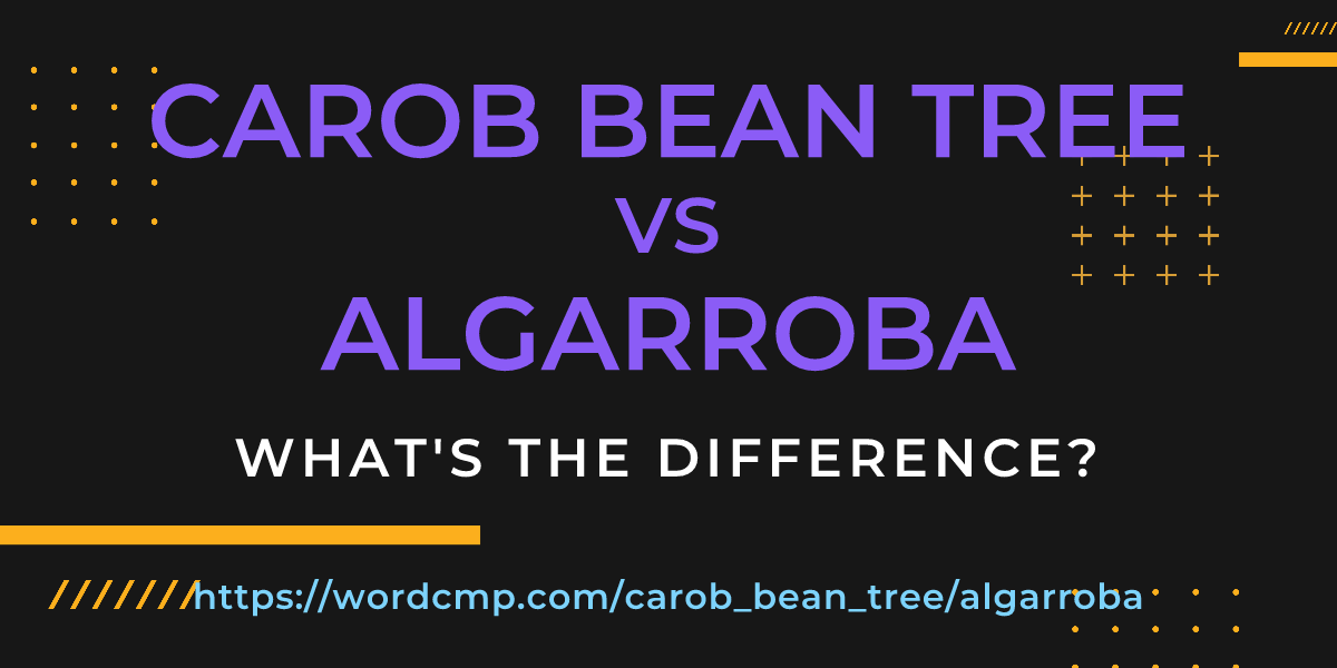 Difference between carob bean tree and algarroba