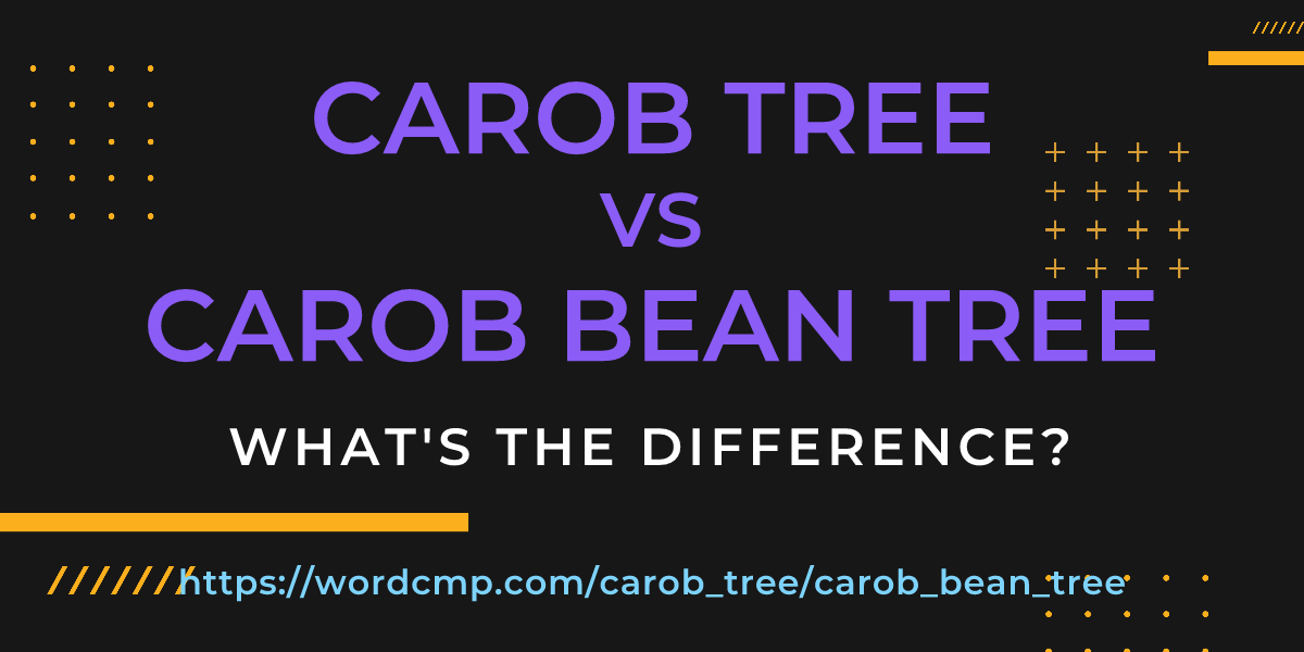 Difference between carob tree and carob bean tree