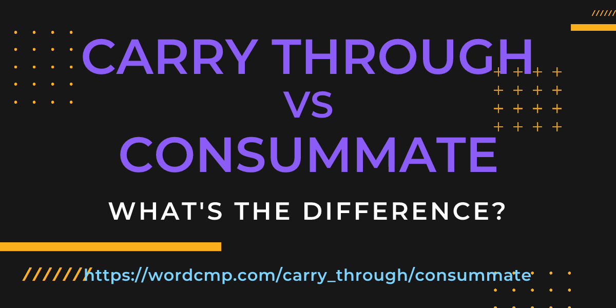 Difference between carry through and consummate