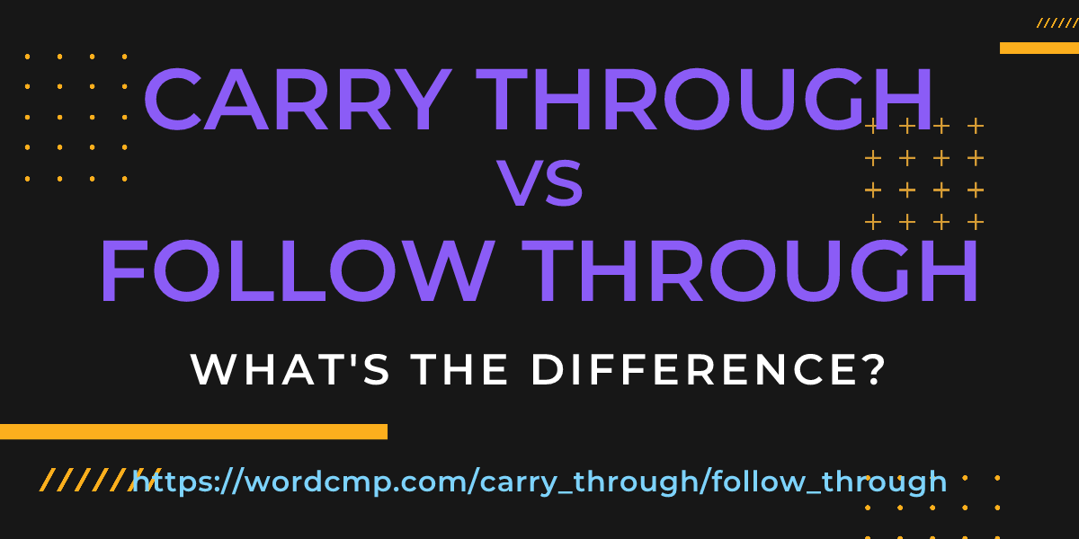 Difference between carry through and follow through