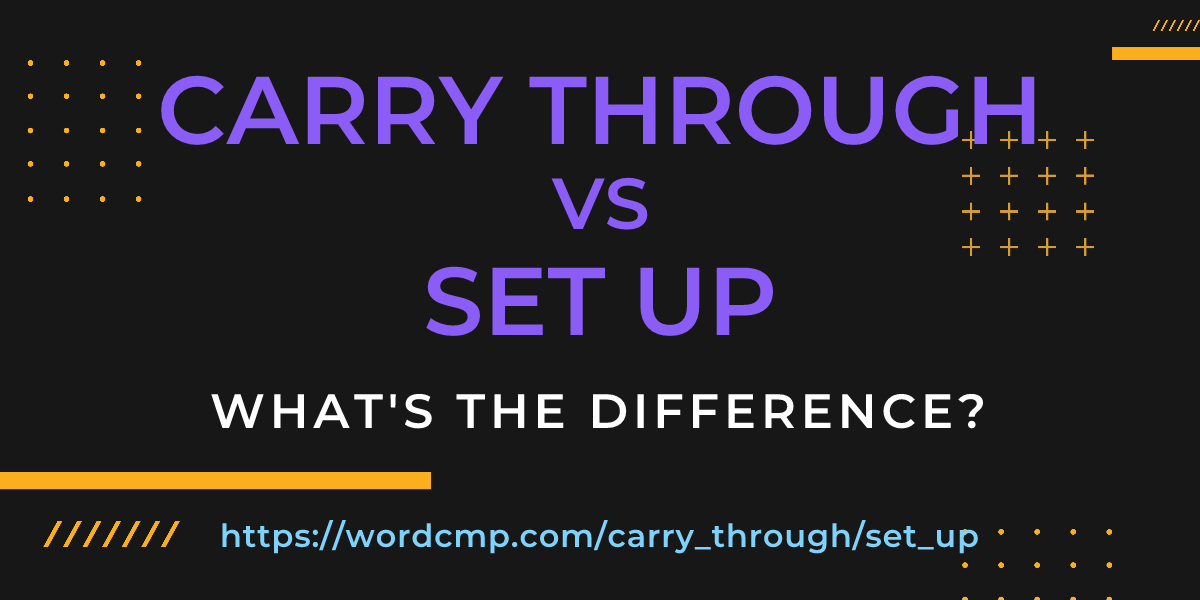 Difference between carry through and set up