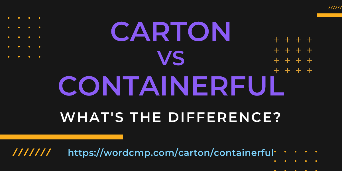 Difference between carton and containerful