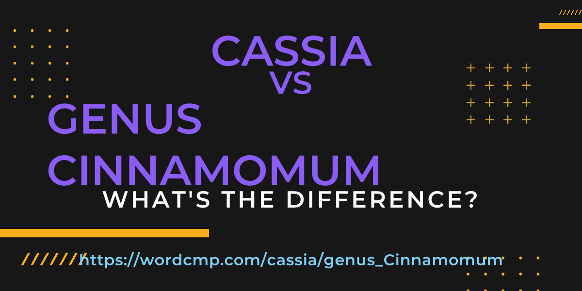 Difference between cassia and genus Cinnamomum