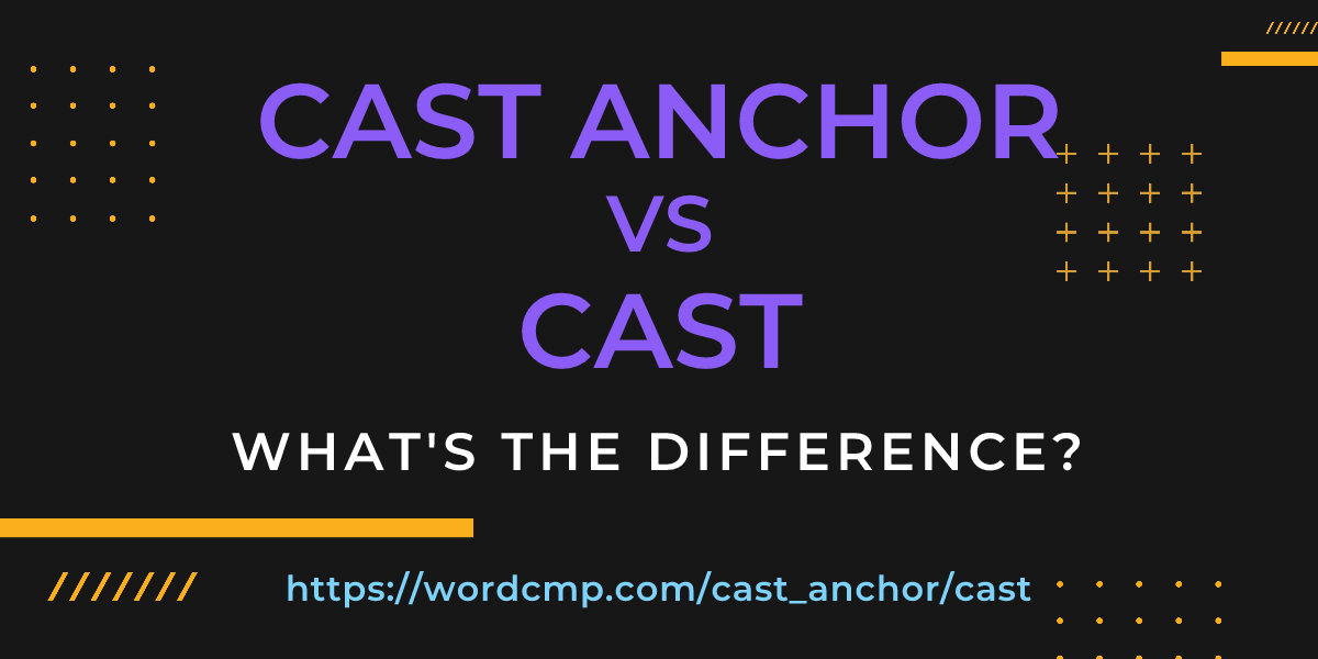 Difference between cast anchor and cast